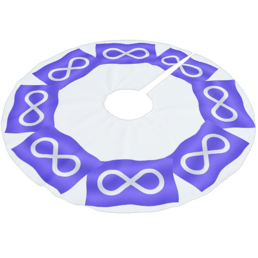 Metis Flag Weihnachtsbaum Rock First Nation Deco Polyester Weihnachtsbaumdecke (Schrägansicht)