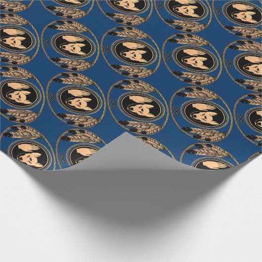 Metis Flag Wrapping Paper First Nations Wolf Paper Geschenkpapier (Ecke)