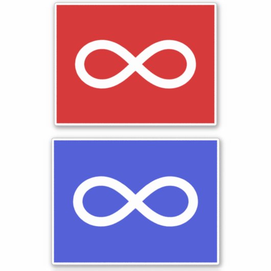 Metis-Flagge, Métis-Flagge Aufkleber (Vorderseite)