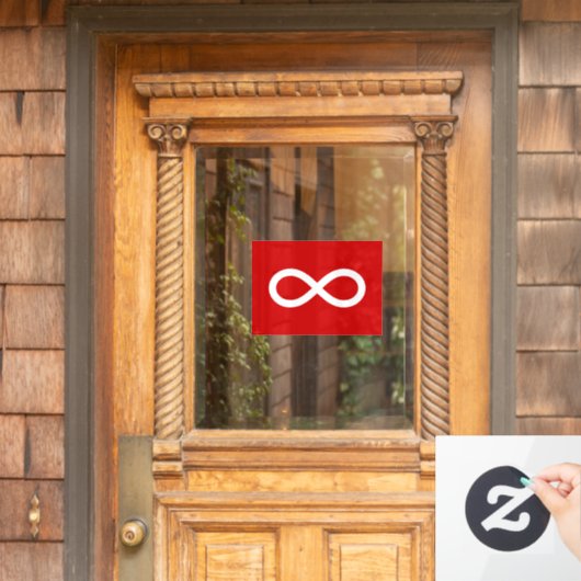 Metis-Flagge, Métis-Flagge Fensteraufkleber (Haustür)