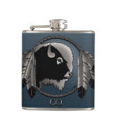 Metis Flask Custom Spirit Buffalo Metis Art Flask Flachmann (Vorderseite)