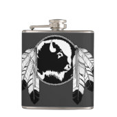 Metis Flask Custom Spirit Buffalo Metis Art Flask Flachmann (Vorderseite)