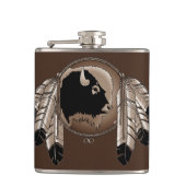 Metis Flask Custom Spirit Buffalo Metis Art Flask Flachmann (Vorderseite)