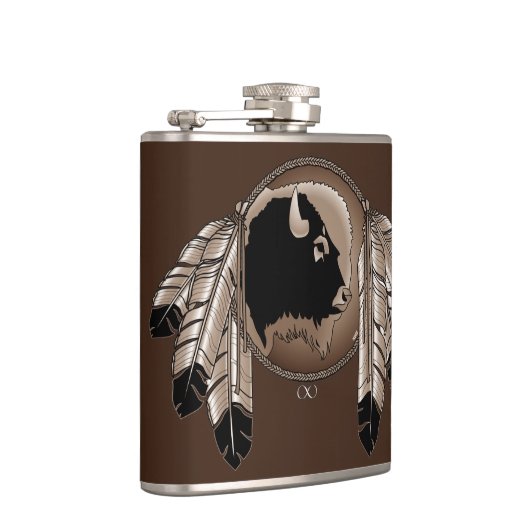 Metis Flask Custom Spirit Buffalo Metis Art Flask Flachmann (Rechts)