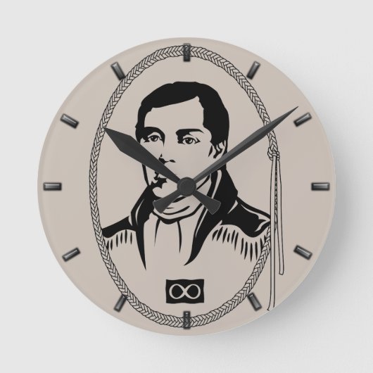 Metis Hero Clock Metis Leader Cuthbert Grant Clock Runde Wanduhr (Vorderseite)
