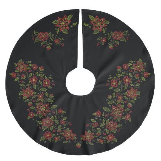 Metis Kunst-Weihnachtsbaum-Rock-gebürtiges Bördeln Polyester Weihnachtsbaumdecke (Vorderseite)