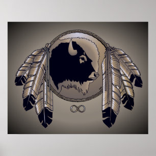 Metis-Kunstposter Spirit Animal Native Print Poste Poster