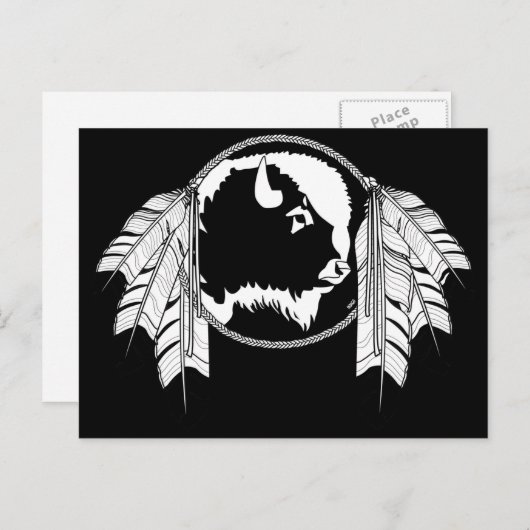 Metis Nation Postkarten Buffalo Native Art Cards (Vorne/Hinten)