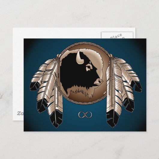 Metis Nation Postkarten Buffalo Native Art Cards (Vorne/Hinten)
