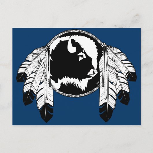 Metis Nation Postkarten Buffalo Native Art Cards (Vorderseite)