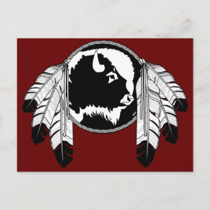 Metis-Nation-Postkarten Buffalo Native Art Cards Postkarte