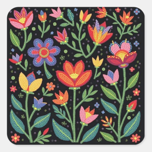 Metis Native Beading Craft Folk Floral Sticker (Vorderseite)
