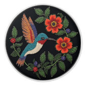 Metis Native Beadwork Hummingbird Keramik Knob Keramikknauf (Vorderseite)
