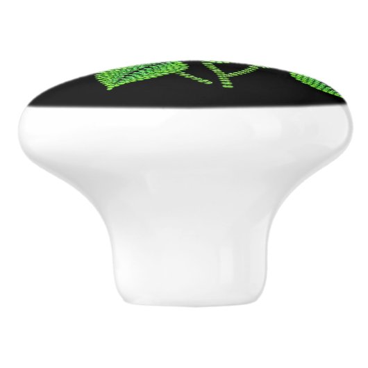 Metis Native Beadwork Sonnenblumen Keramik Knob Keramikknauf (Seitenansicht)