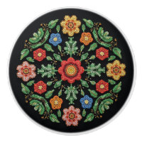 Metis Native Beadwork Wildblumen Art Keramik Knock