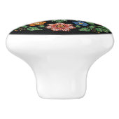 Metis Native Beadwork Wildblumen Art Keramik Knock Keramikknauf (Seitenansicht)