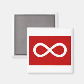 Métis Red Flag Magnet (Vorderseite/Rückseite)