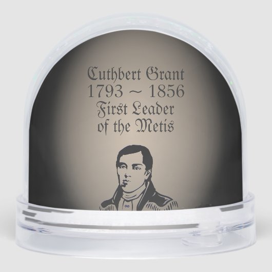 Metis Snow Globe Personalized Cuthbert Grant Gifts Schneekugeln (Rückseite)