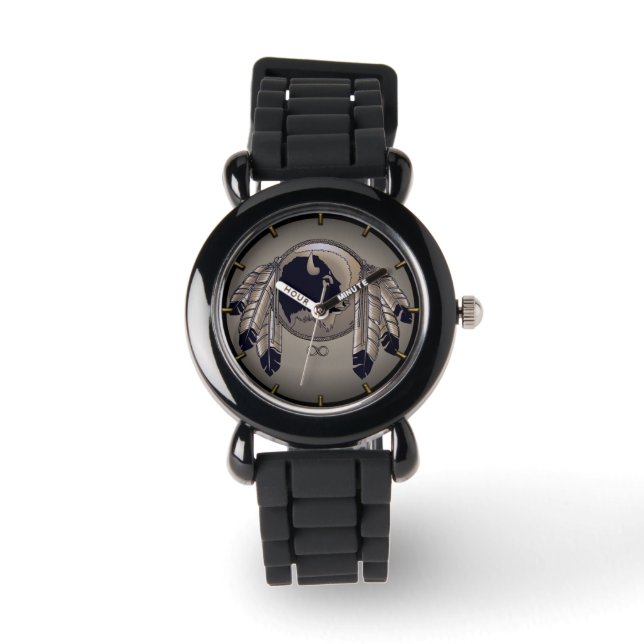 Metis Watch First Nations Buffalo Art Wrist Armbanduhr (Vorderseite)