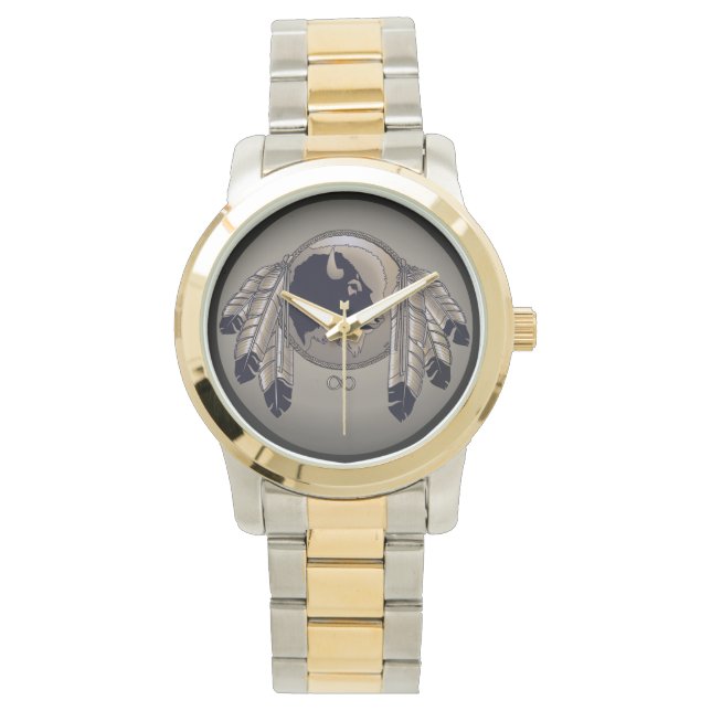 Metis Watch First Nations Buffalo Art Wrist Armbanduhr (Vorderseite)