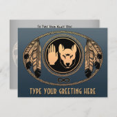 Metis Wolf Einladungen Personalisiert Rebel Art Ca (Vorne/Hinten)