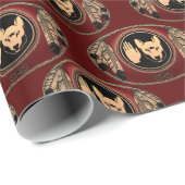 Metis Wrapping Paper First Nations Wolf Art Paper Geschenkpapier (Rolleneckpunkt)