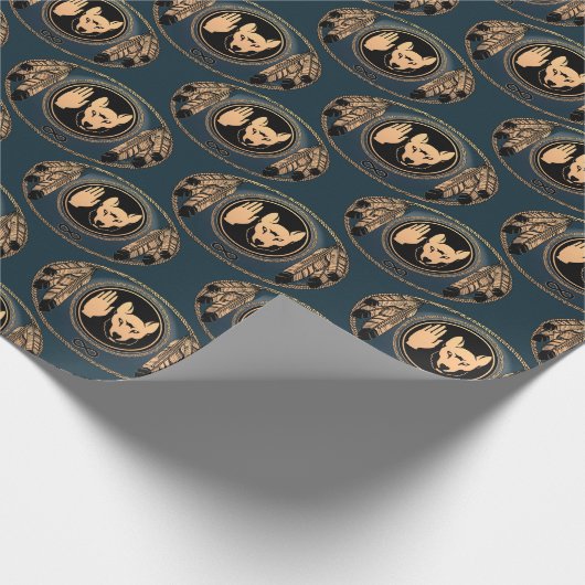 Metis Wrapping Paper First Nations Wolf Art Paper Geschenkpapier (Ecke)