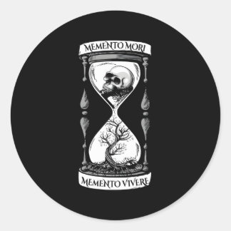 Meto Mori Meto Vivere Skull Stoic Meto Mori Runder Aufkleber