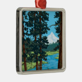 Metolius Fluss-Oberläufe, Oregon Silbernes Ornament (Rechts)