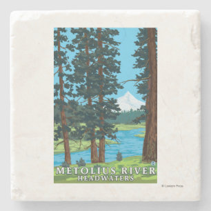 Metolius Fluss-Oberläufe, Oregon Steinuntersetzer