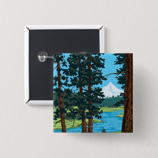 Metolius River Headwater, Oregon Button (Vorne & Hinten)