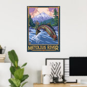 Metolius River, Oregon Fly Fishing Travel Poster (Heimbüro)