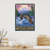 Metolius River, Oregon Fly Fishing Travel Poster (Küche)