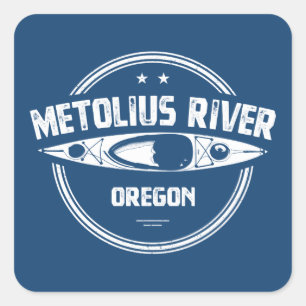 Metolius River Oregon Kayaking Quadratischer Aufkleber