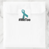 #MeToo Design mit Ribbon Quadratischer Aufkleber (Tasche)