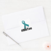 #MeToo Design mit Ribbon Quadratischer Aufkleber (Umschlag)