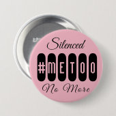 #MeToo einfacher schwarzer und rosa Knopf Button (Vorne & Hinten)
