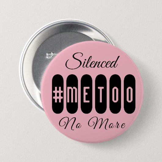 #MeToo einfacher schwarzer und rosa Knopf Button (Vorne & Hinten)