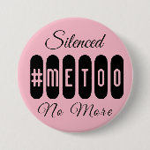 #MeToo einfacher schwarzer und rosa Knopf Button (Vorderseite)