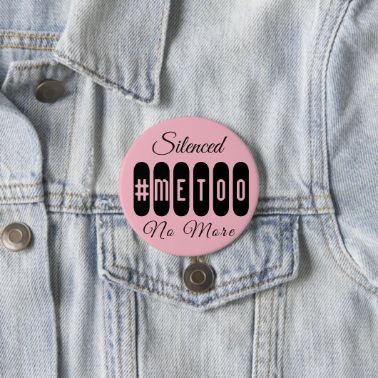 #MeToo einfacher schwarzer und rosa Knopf Button (Beispiel)