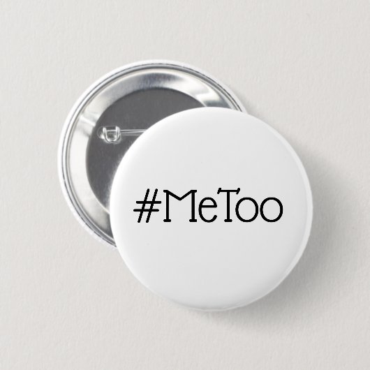 #MeToo einfacher Schwarzweiss-Knopf Button (Vorne & Hinten)