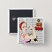 #MeToo Kriegers-Frauen-Knopf Button (Vorne & Hinten)