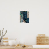 'Metro' Abstrakte Kunstmalerei in Blau Poster (Küche)