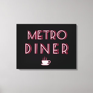 Metro Art Deco Diner Schild