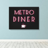 Metro Art Deco Diner Sign Leinwanddruck (Insitu (Holzboden))