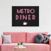 Metro Art Deco Diner Sign Leinwanddruck (Insitu (Wohnzimmer))