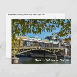 Metro auf der Brücke Bir-Hakeim - Paris, Frankreic Postkarte