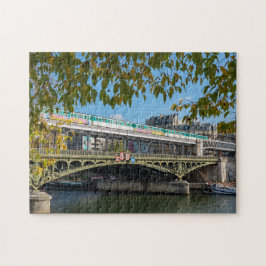 Metro auf der Brücke Bir-Hakeim - Paris, Frankreic Puzzle