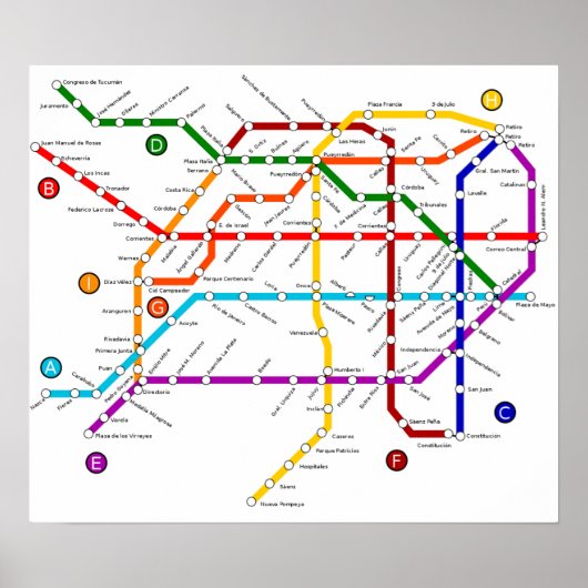 Metro buenos argentina Poster (Vorne)