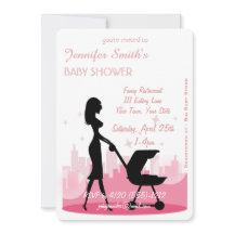 Metro City Girl Modern Baby Shower Einladungen